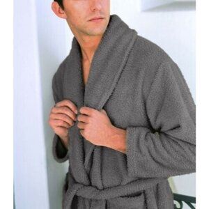 PLUSH NECESSITIES Adult 2XL Gray Microfiber Fleece Full-Length BATH ROBE NIP NEW